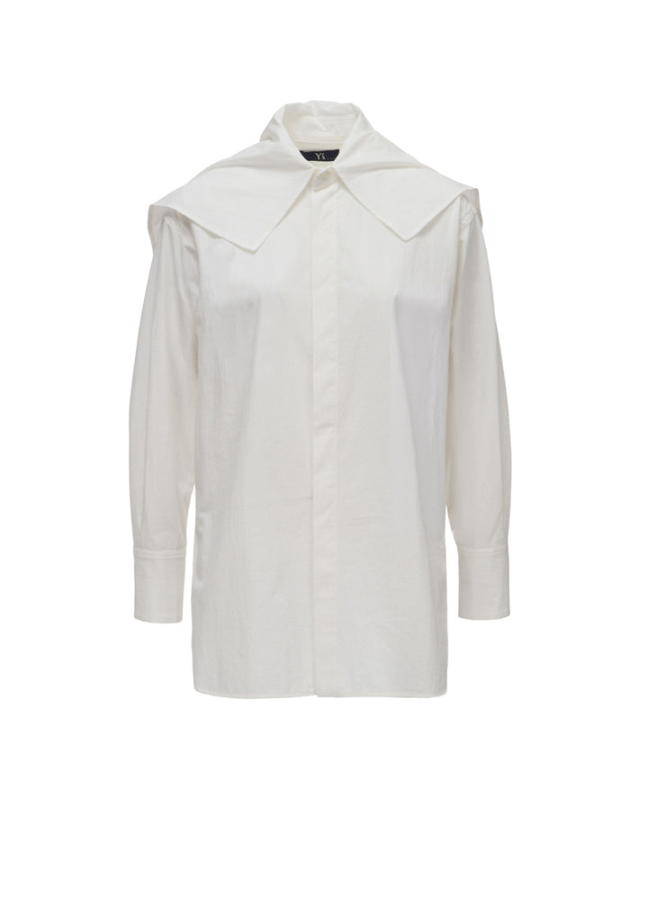HARD-TWIST DOWNPROOF BIG COLLAR BLOUSE