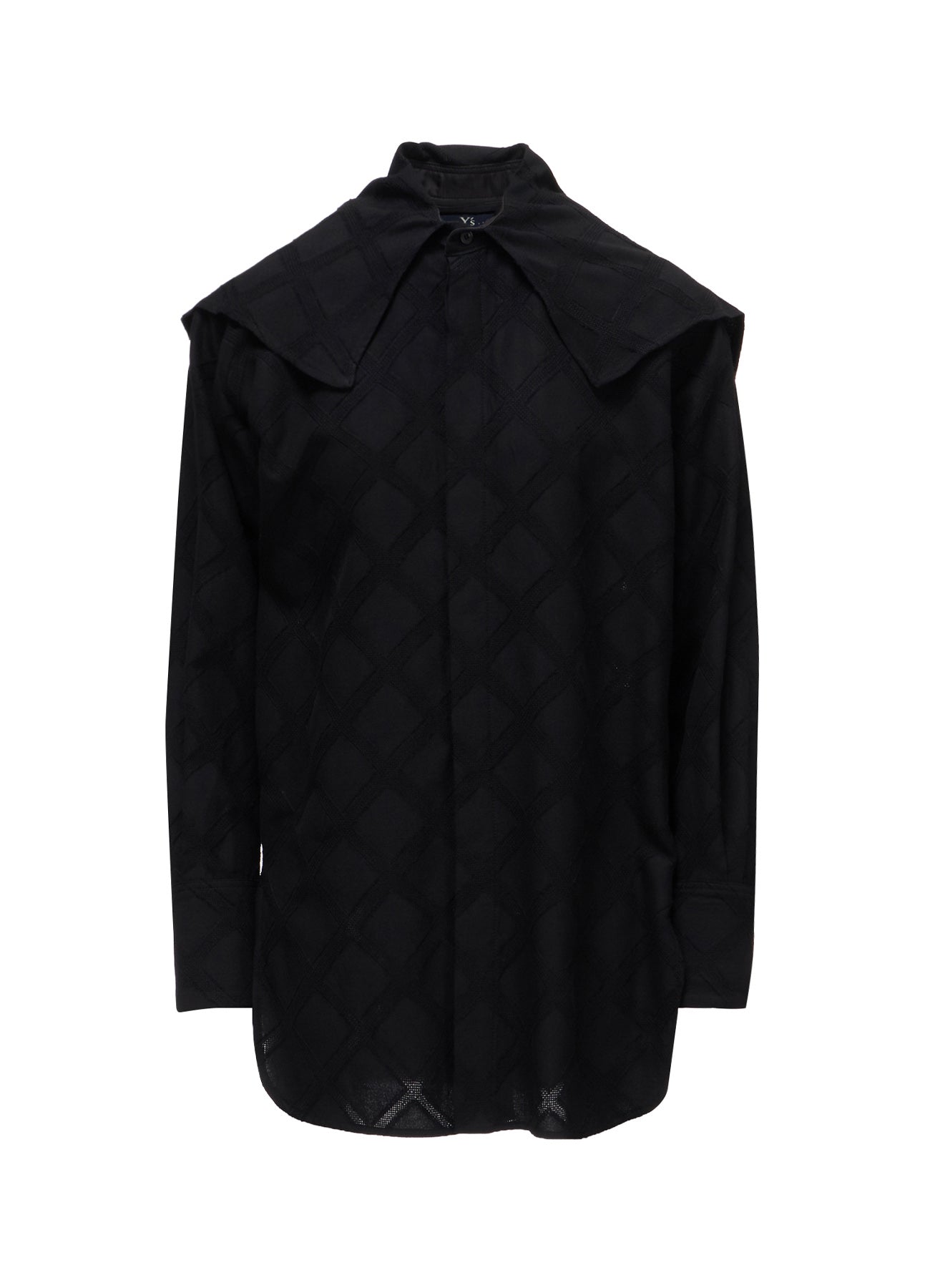 PLAID JACQUARD LARGE COLLAR BLOUSE – THE SHOP YOHJI YAMAMOTO
