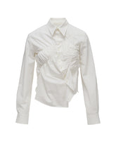 HARD-TWIST DOWNPROOF RANDOM GATHERED BLOUSE