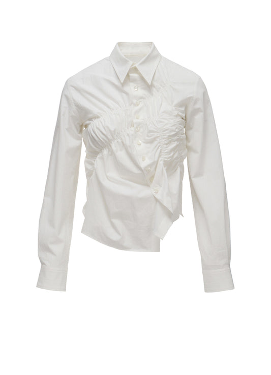 HARD-TWIST DOWNPROOF RANDOM GATHERED BLOUSE