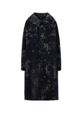 DENIM JACQUARD ARRANGED SLEEVE COAT