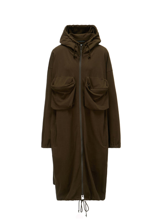 COTTON INLAY ZIPPER POCKET COAT