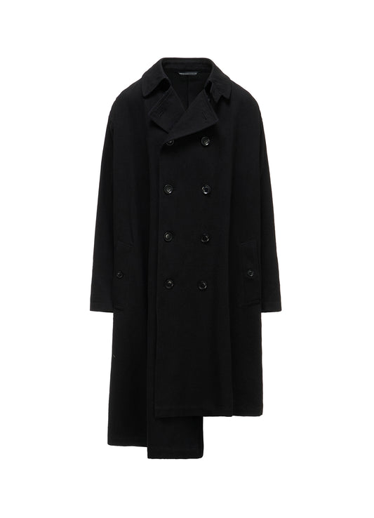 COTTON FLAX ASYMMETRIC TRENCH COAT