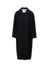 WOOL GABARDINE GATHERED COAT