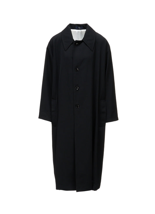 WOOL GABARDINE GATHERED COAT