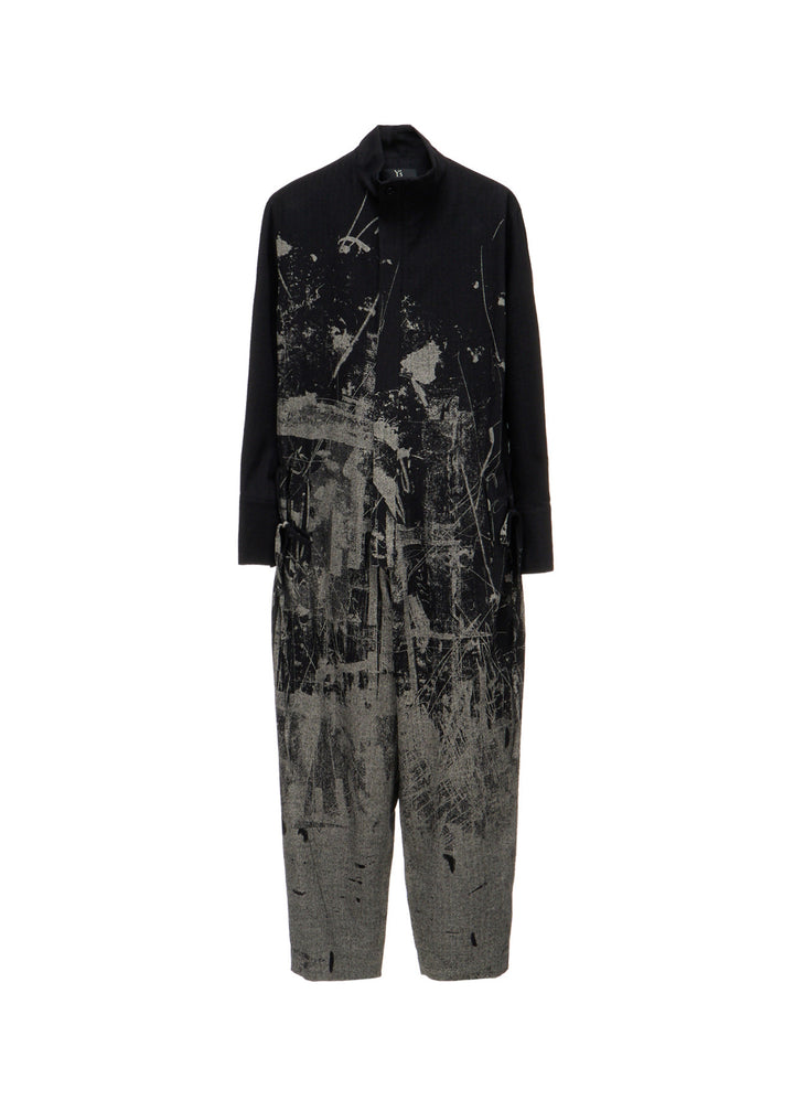 WOOL BLEND HERRINGBONE OVERALLS
