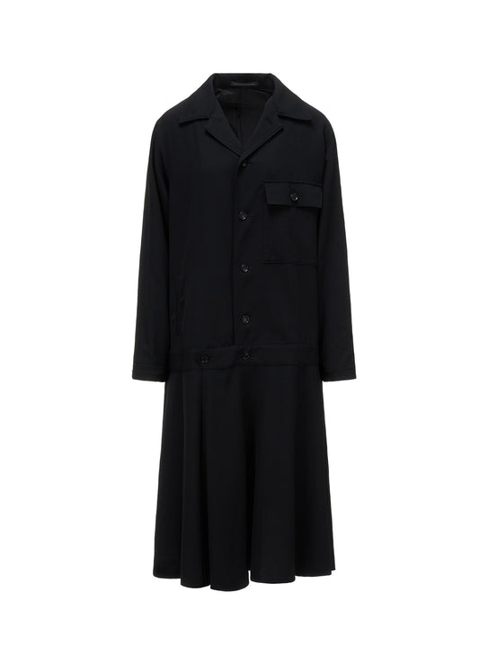 WOOL SERGE BLOUSON DRESS