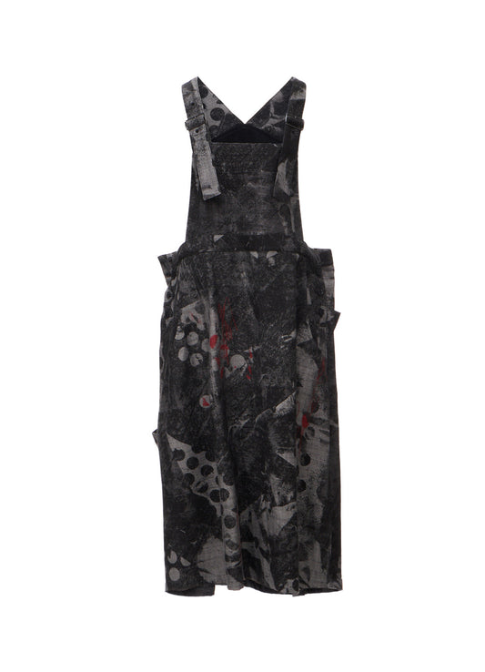 8OZ CRUNCH DOT PRINT SALOPETTE DRESS