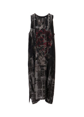 CUPRO DISTORTED FLOWER SLEEVELESS DRESS