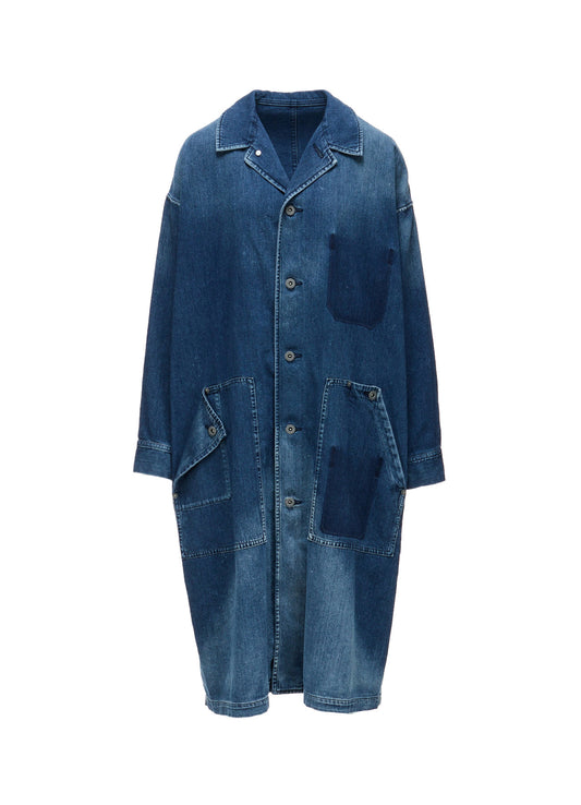SPOTTED DENIM 5-POCKET DRESS