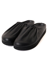 COW LEATHER GATHERED SANDAL