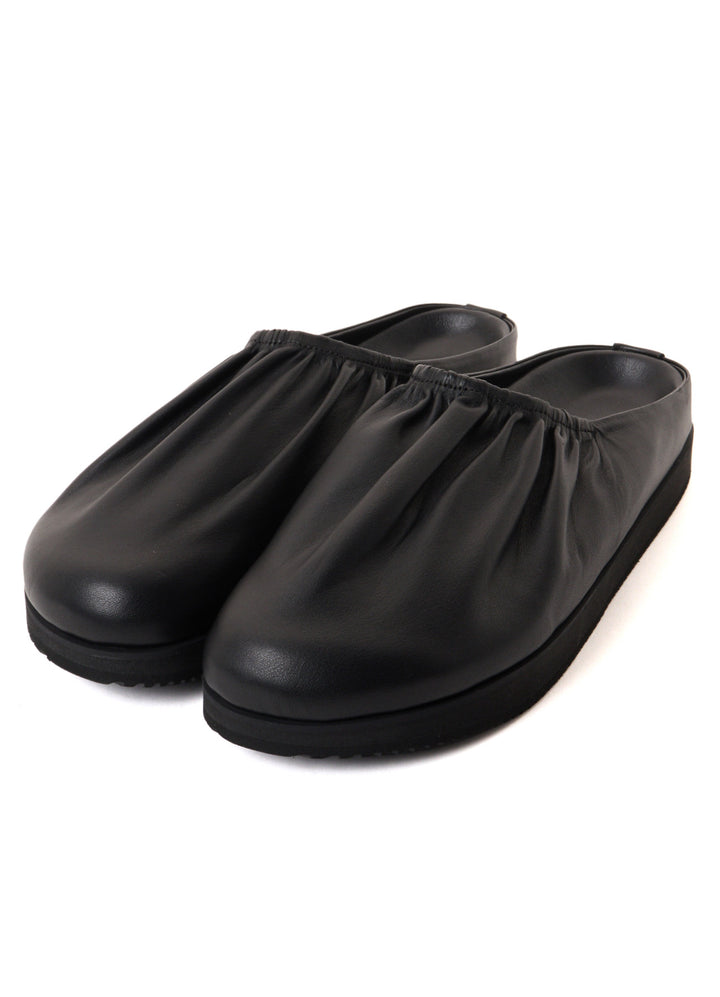 COW LEATHER GATHERED SANDAL