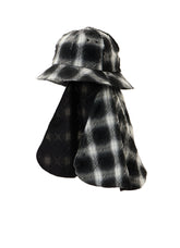 PLAID JACQUARD HEAT-SHIELDING CAPE HAT