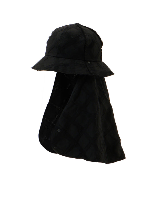 PLAID JACQUARD HEAT-SHIELDING CAPE HAT