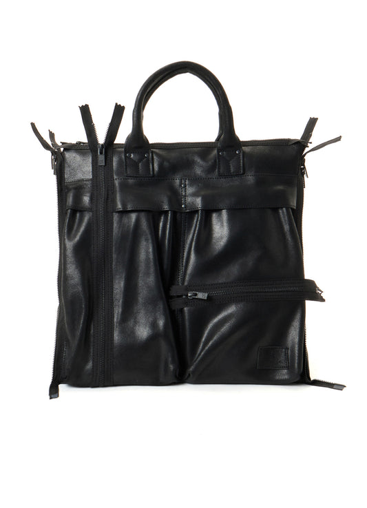 VINTAGE LEATHER ZIP HELMET BAG