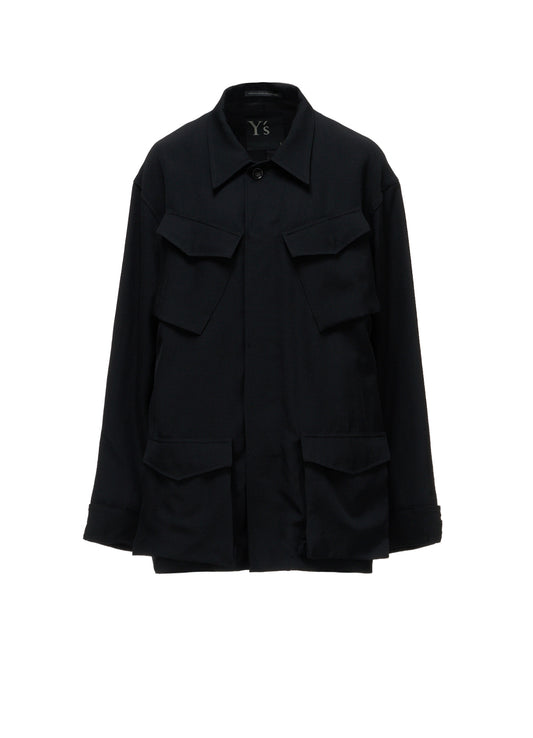 WOOL GABARDINE 4-POCKET JACKET