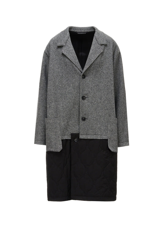 WOOL BLEND TWILL FLANNEL PANEL JACKET