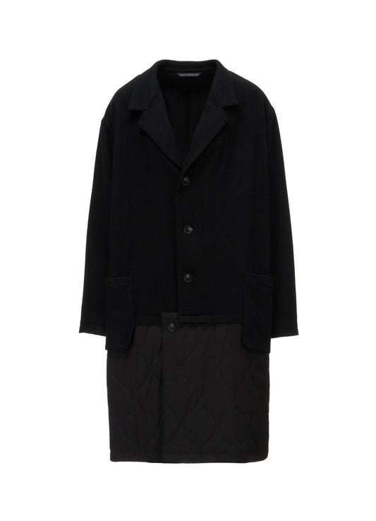 WOOL BLEND TWILL FLANNEL PANEL JACKET