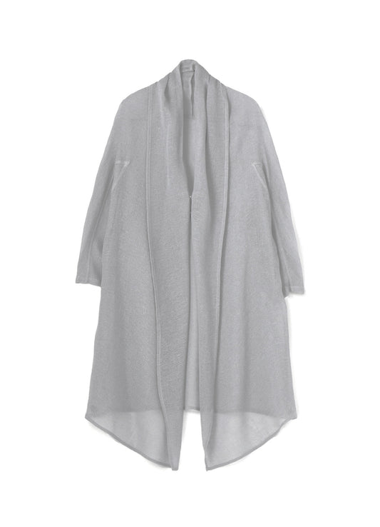 LENO CLOTH SHAWL COLLAR LONG CARDIGAN