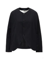WOOL GABARDINE COLLARLESS JACKED