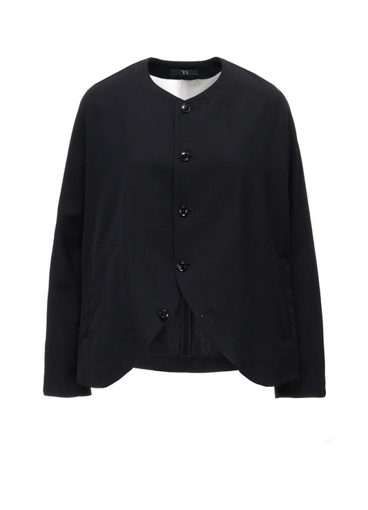 WOOL GABARDINE COLLARLESS JACKED