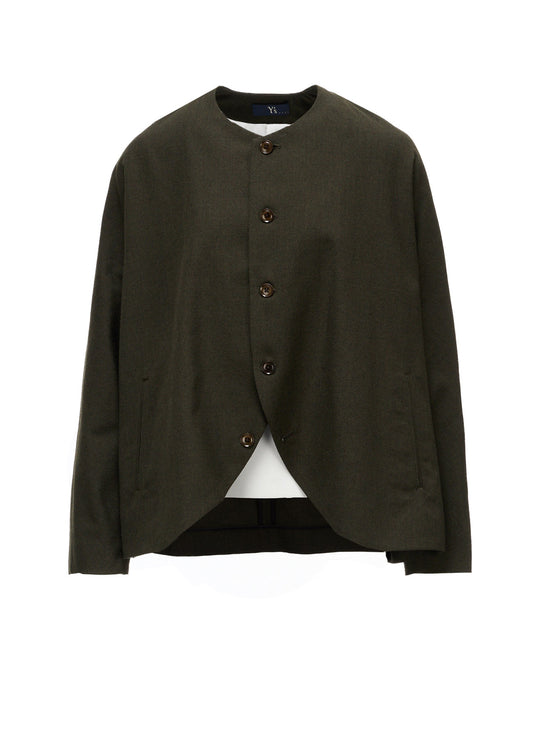 VINTAGE MILITARY SERGE COLLARLESS JACKET
