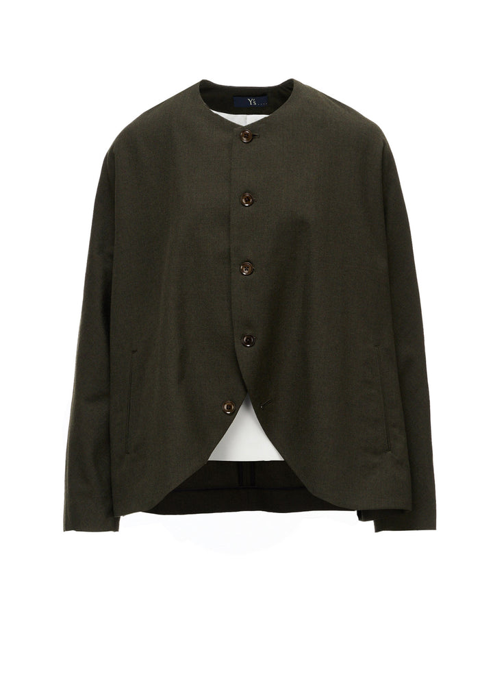 VINTAGE MILITARY SERGE COLLARLESS JACKET