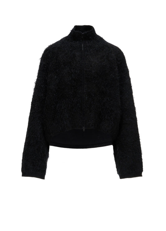 MOHAIR SHAGGY ZIP-UP CARDIGAN