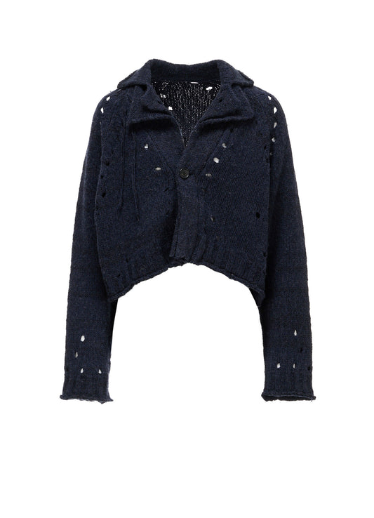 SLUB JERSEY EYELET DOUBLE-COLLAR TAILOR JACKET