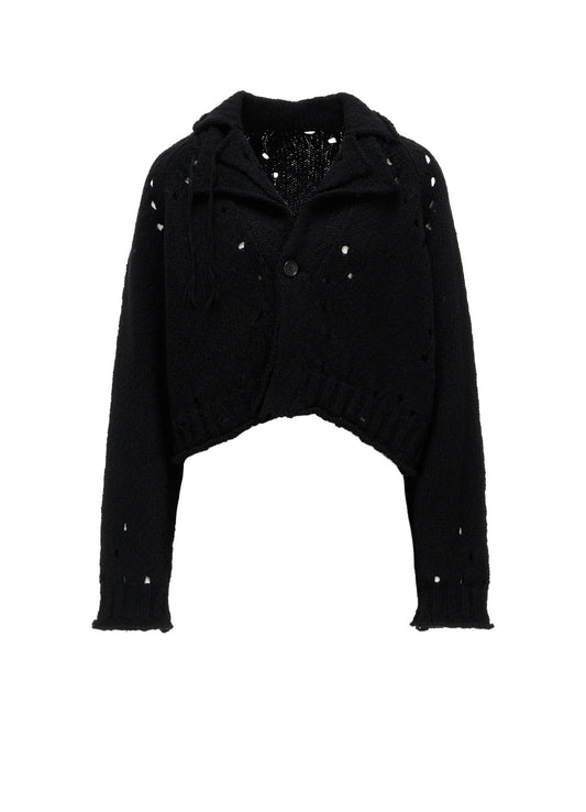 SLUB JERSEY EYELET DOUBLE-COLLAR TAILOR JACKET