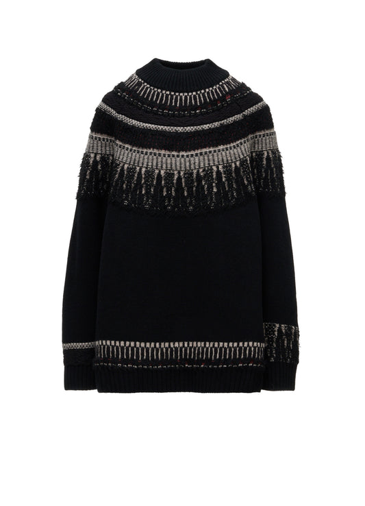MULTI-MATERIAL NORDIC PULLOVER
