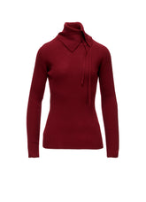 WOOL RIB 3-WAY BUTTON-UP HIGH NECK PULLOVER