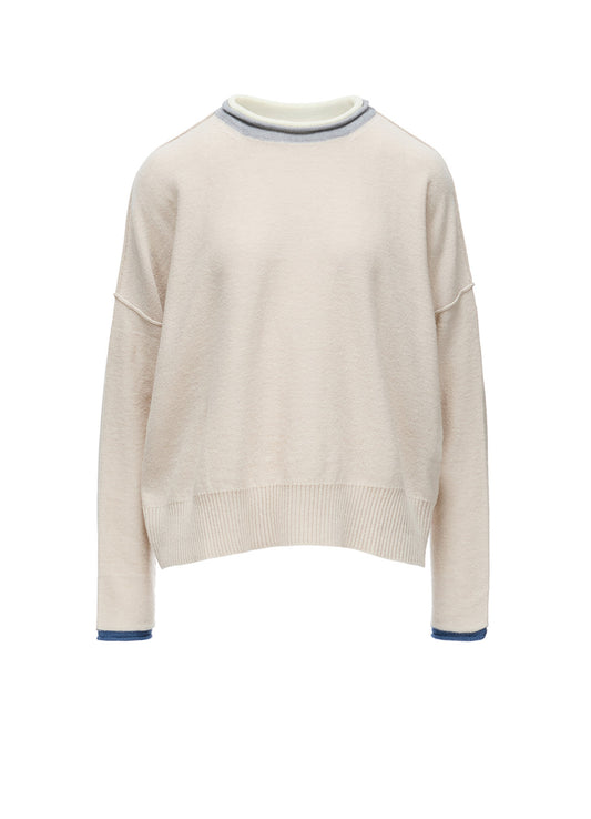 REVERSE JERSEY ROUND NECK BIG PULLOVER