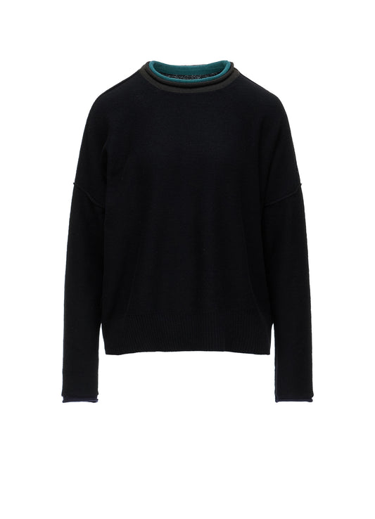 REVERSE JERSEY ROUND NECK BIG PULLOVER
