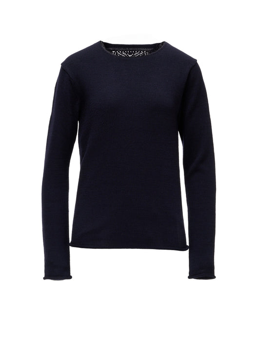 WOOL JERSEY LACE PULLOVER