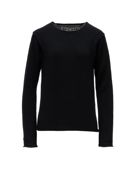 WOOL JERSEY LACE PULLOVER