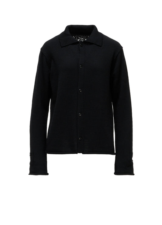 WOOL JERSEY LACE CARDIGAN
