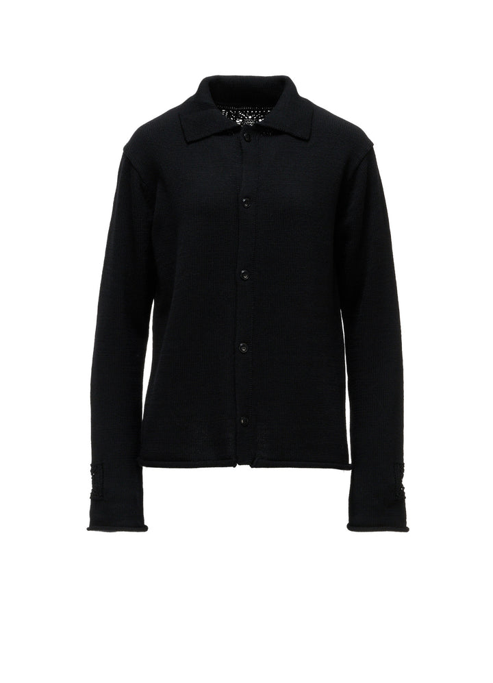 WOOL JERSEY LACE CARDIGAN