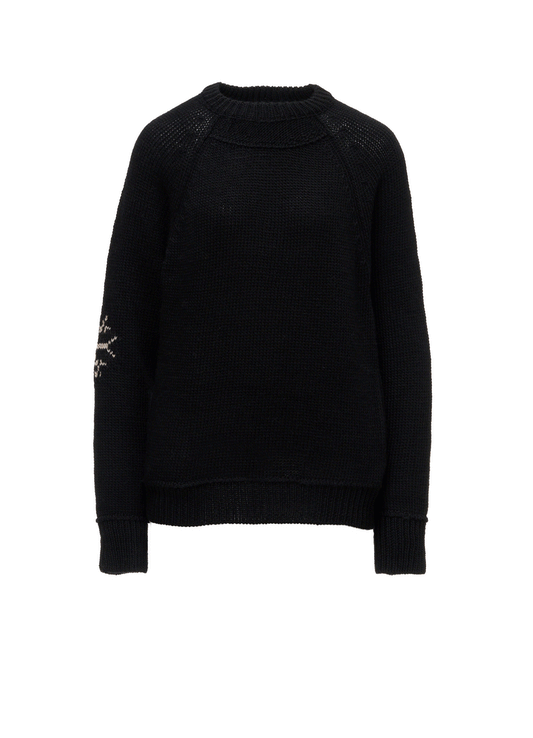 WOOL JERSEY INTARSIA PULLOVER