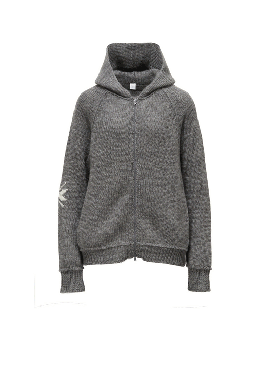 WOOL JERSEY INTARSIA HOODIE