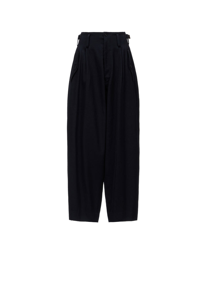 WOOL GABARDINE 2-TUCK WIDE PANTS