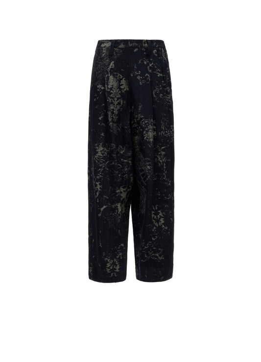 DENIM JACQUARD SIDE OPEN PANTS