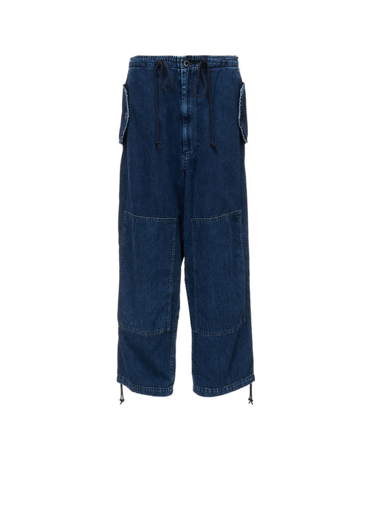 8OZ DENIM CHEMICAL WASH 4 POCKET STRING PANTS