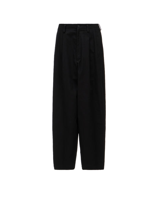 COTTON TWILL 2-TUCK WIDE PANTS