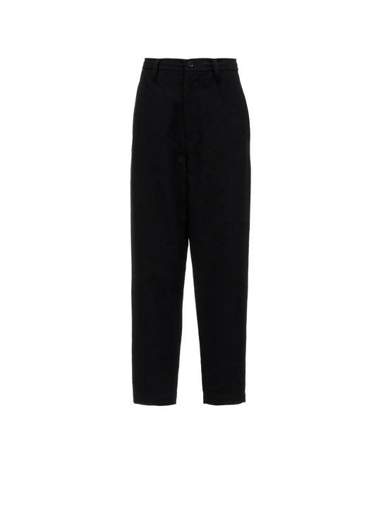 WOOL BLEND KERSEY FRINGE TAPERED PANTS