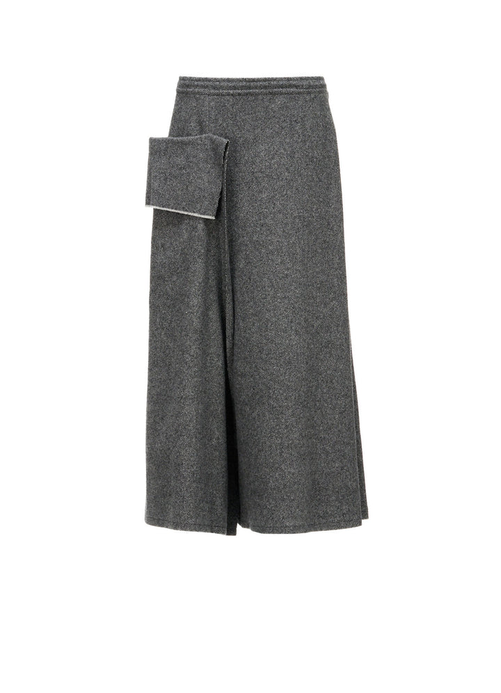 TWILL FLANNEL DRAPE FLARE PANTS