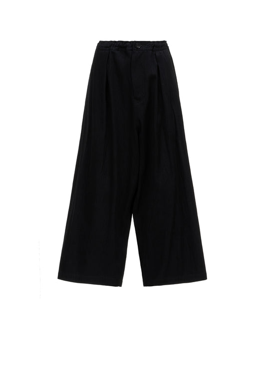 8OZ DENIM WASH FRONT TUCK WIDE PANTS