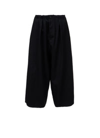 WOOL GABARDINE FRONT TUCK WIDE PANTS