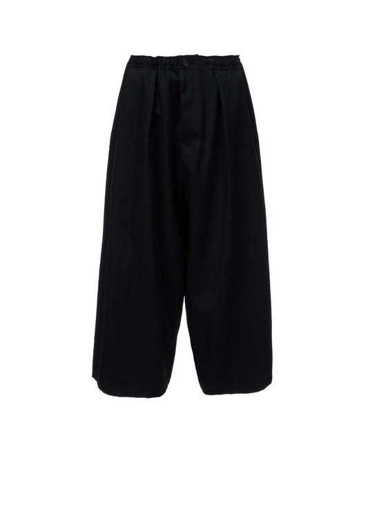 WOOL GABARDINE FRONT TUCK WIDE PANTS