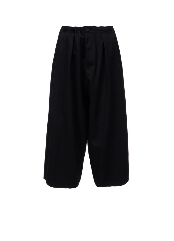 WOOL GABARDINE FRONT TUCK WIDE PANTS